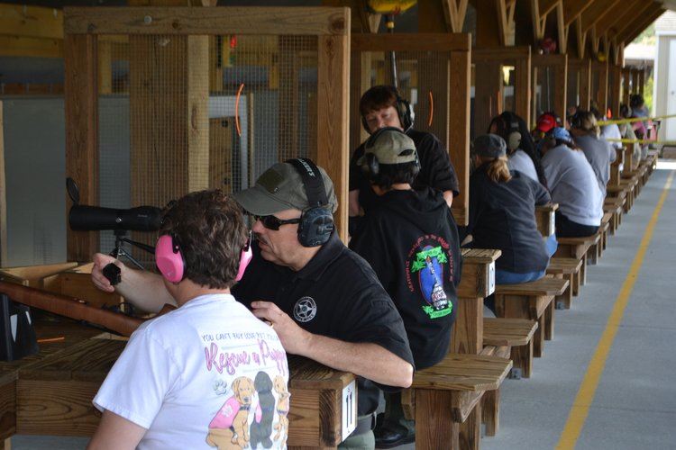 Group of women and shooting range
