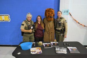 McGruff and police at elementary school