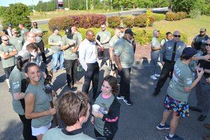 Group talking at run