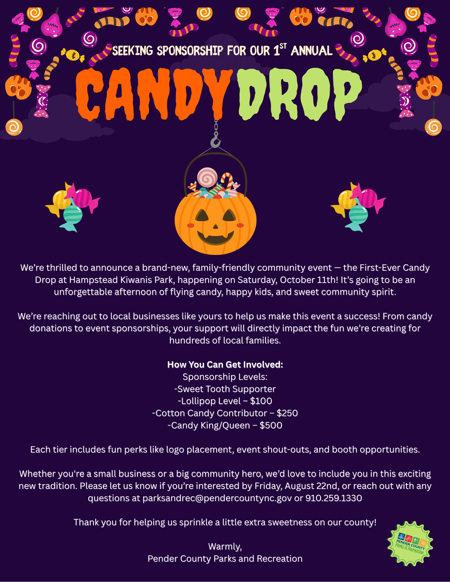 Candy Drop Sponsorship Message