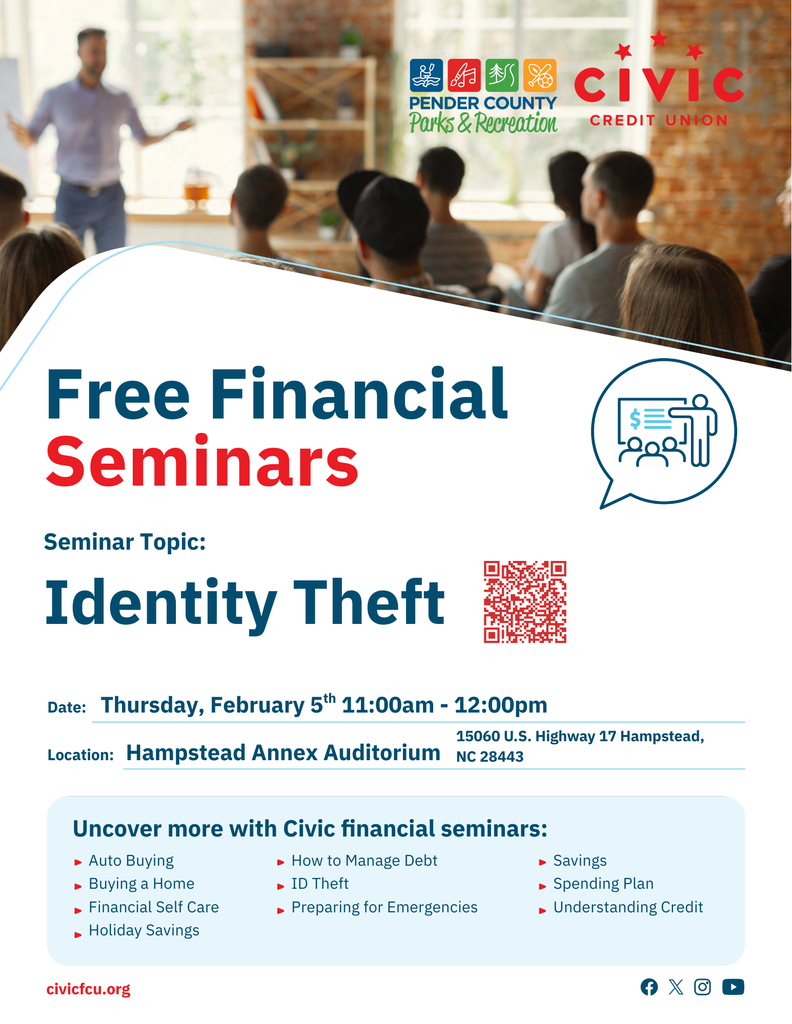 flyer man giving speech blurred 