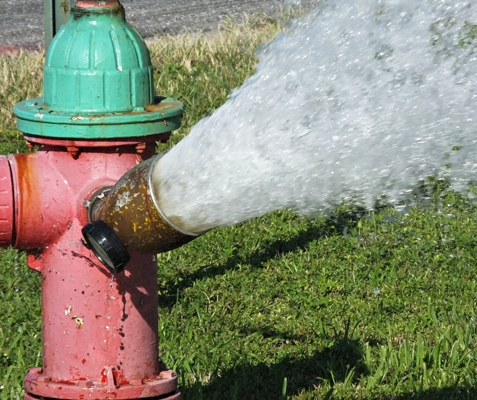 Fire hydrant flowing (canva) 